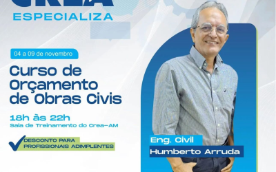 CREA ESPECIALIZA PROMOVE CURSO “ORÇAMENTO DE OBRAS CIVIS”