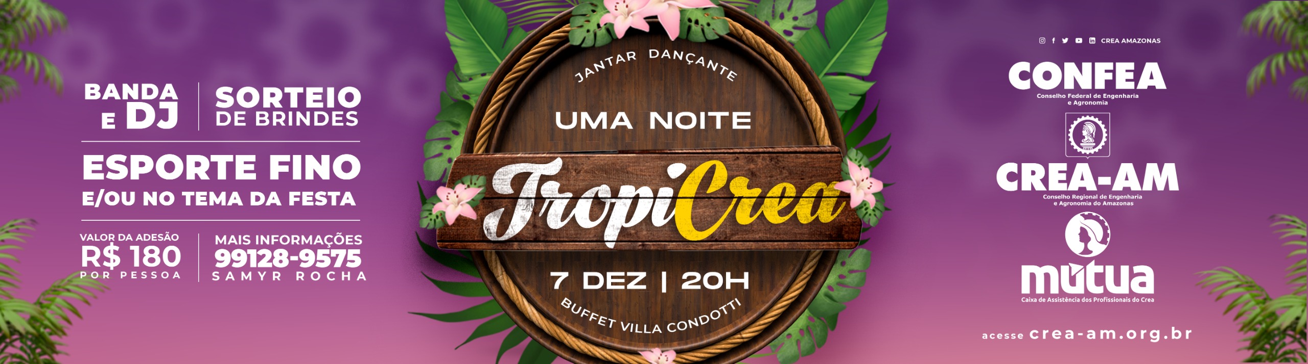 ‘Uma noite TropiCrea’: Conselho realiza jantar dançante para os profissionais do Amazonas