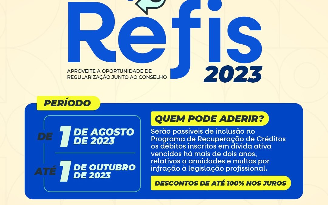 Crea-AM lança o REFIS 2023, que vai até o dia 1 de outubro de 2023