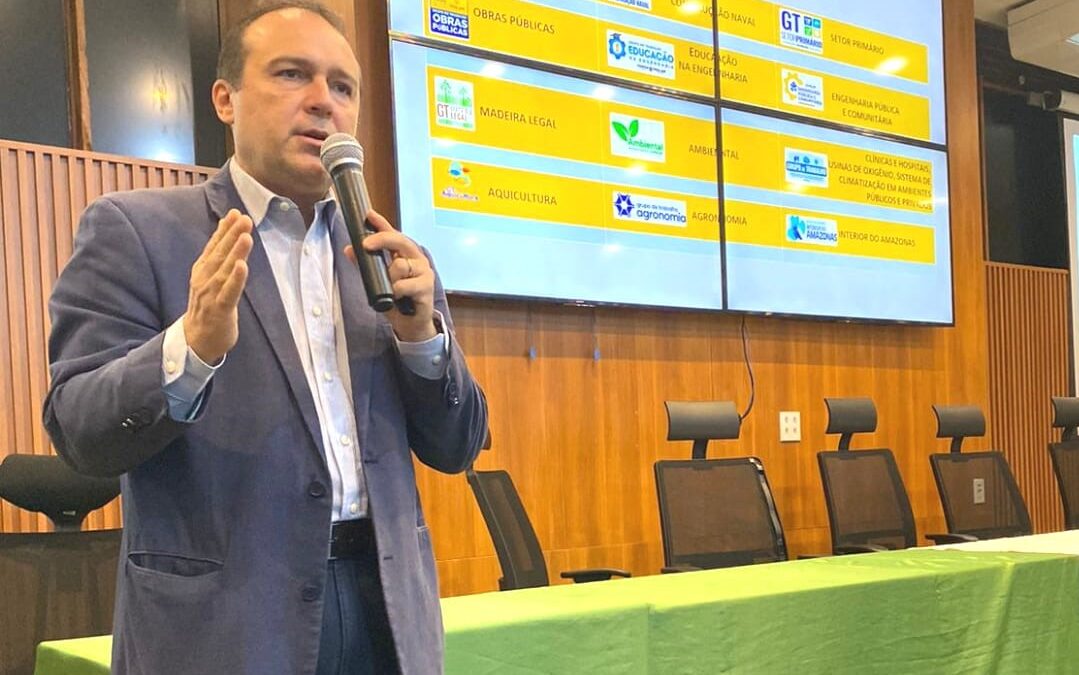 Presidente Afonso Lins Jr palestra na EST/UEA sobre o Sistema Confea/Crea-Am/Mútua