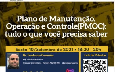 Crea-AM e Abemec-AM promovem palestra online sobre Plano de Manutenção, Operação e Controle