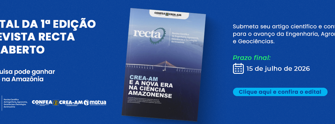 CREA-AM abre chamada para submissão de artigos científicos para a Revista RECTA 2026