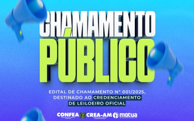 Crea-AM lança edital de chamamento público para credenciamento de leiloeiro oficial