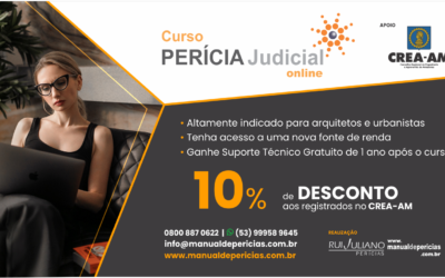 Curso de Perito Judicial com 10% de desconto para os profissionais adimplentes com o Conselho