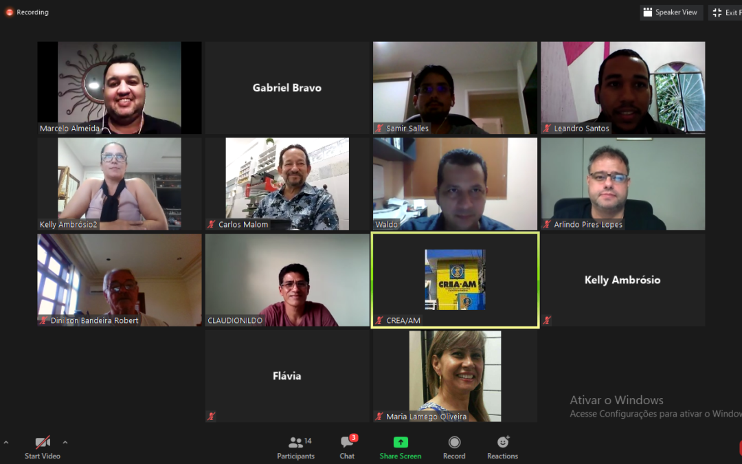 Conselheiros fazem reunião virtual na Câmara de Engenharia Civil