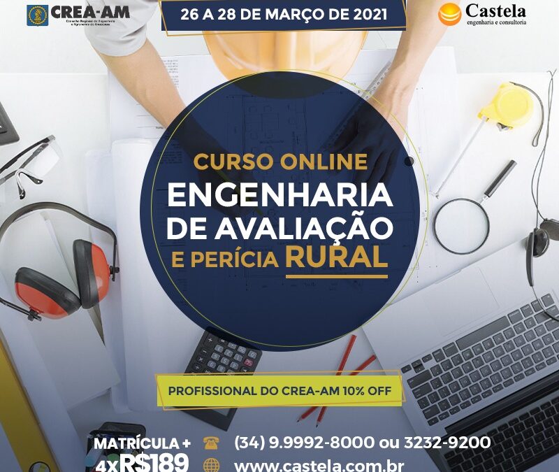 Castela engenharia e consultoria oferece curso online de Engenharia de avaliação e perícia rural