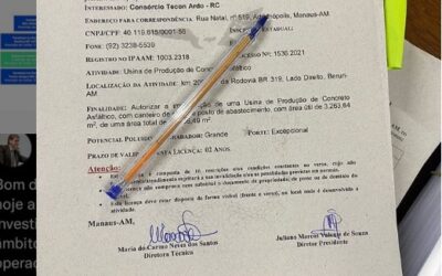 Lote C da BR-319 tem licença para montagem de usina de asfalto
