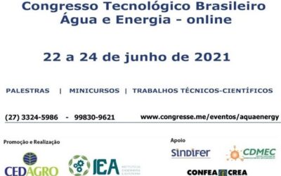 CEDAGRO e IEA promovem congresso tecnológico brasileiro de água e energia online
