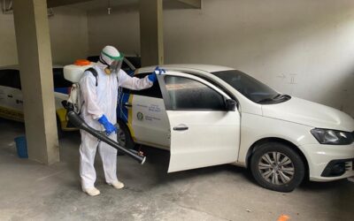 Veículos da fiscalização do Crea-AM passam por sanitização