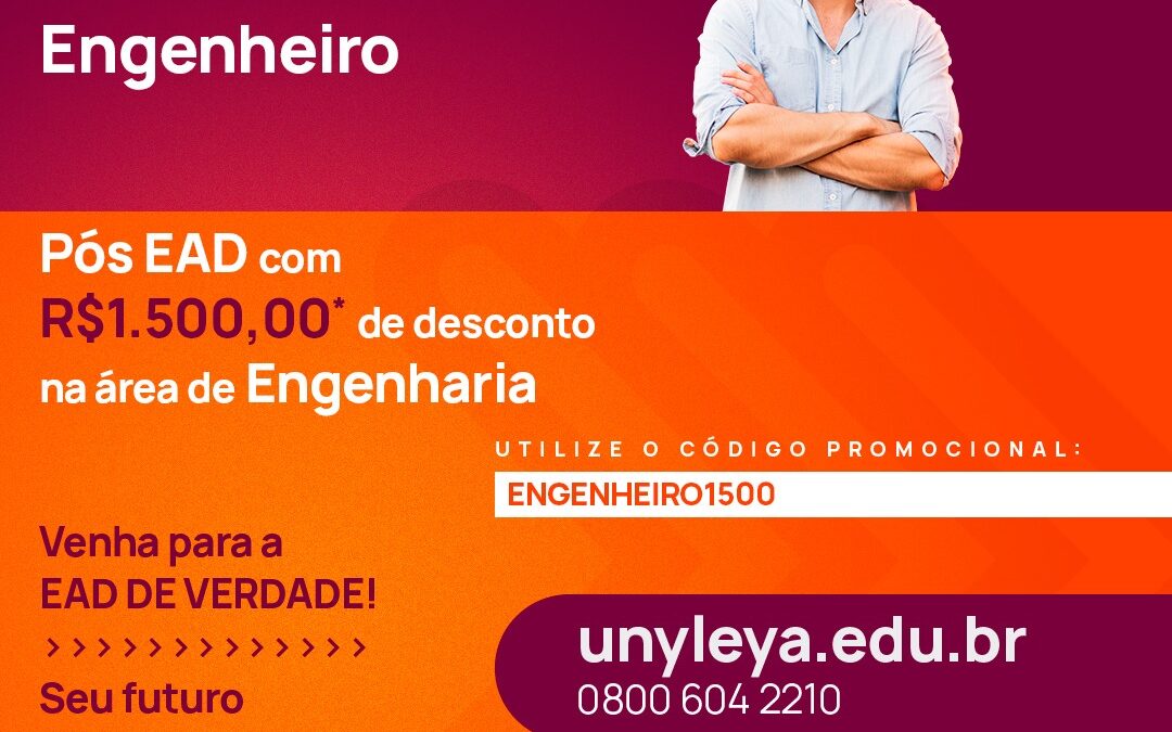 Faculdade Unyleya oferece curso de pós-graduação a distância com R$ 1.500 de desconto na área de engenharia