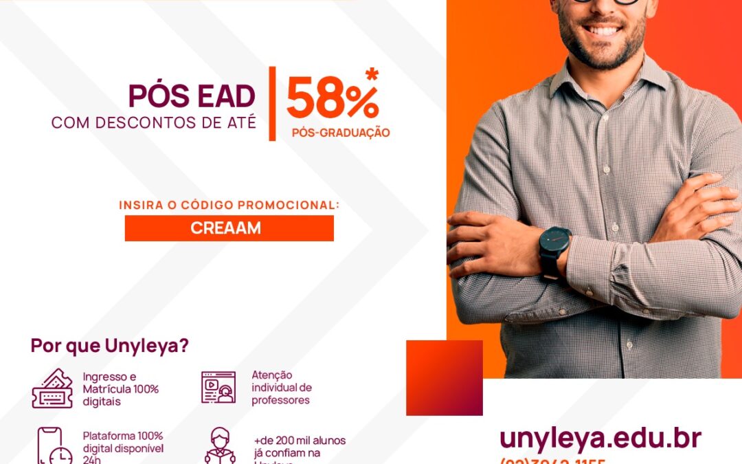 FACULDADE UNYLEYA OFERECE CURSOS DE PÓS-GRADUAÇÃO COM ATÉ 58% DE DESCONTO