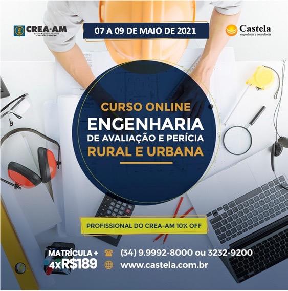 CASTELA ENGENHARIA E CONSULTORIA OFERECE CURSOs ONLINE ENGENHARIA DE AVALIAÇÃO E PERÍCIA URBANA E RURAL