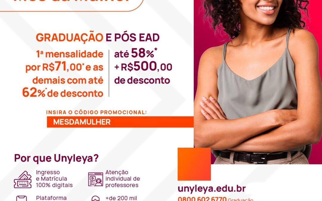 Faculdade Unyleya está com descontos especiais nos cursos de Graduação e Pós EAD