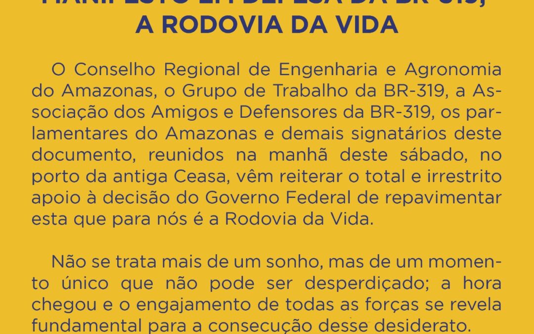 GT da BR-319 promove Adesivaço e chama atenção para a recuperação da Rodovia da Vida