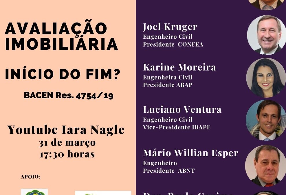 Associação Brasileira de Engenheiros e Arquitetos promove Live sobre Resolução do Bacen Nº 4.754/2019