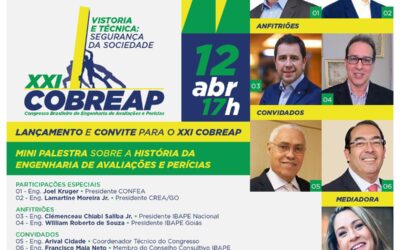 Live de lançamento do XXI Congresso Brasileiro de Engenharia de Avaliações e Perícias