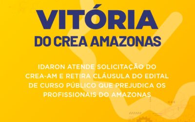 Após pedido do CREA-AM, Idaron retira cláusula que exclui profissionais de outros estados para Curso Público em Rondônia