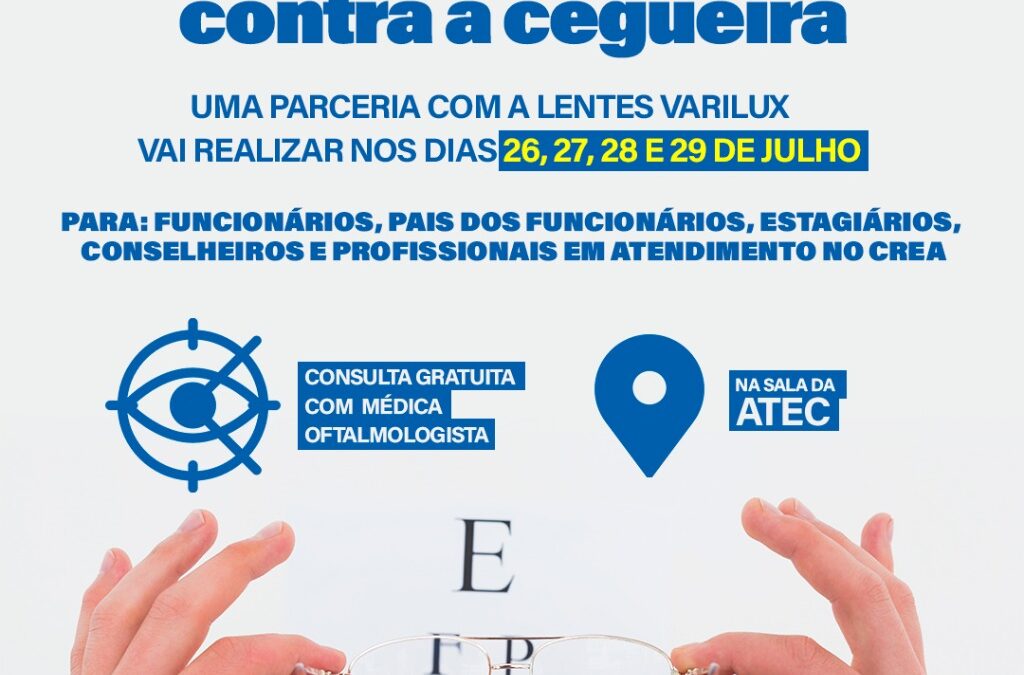 Parceria entre CREA-AM e Lentes Varilux leva atendimento oftalmológico para funcionários, estagiários e conselheiros