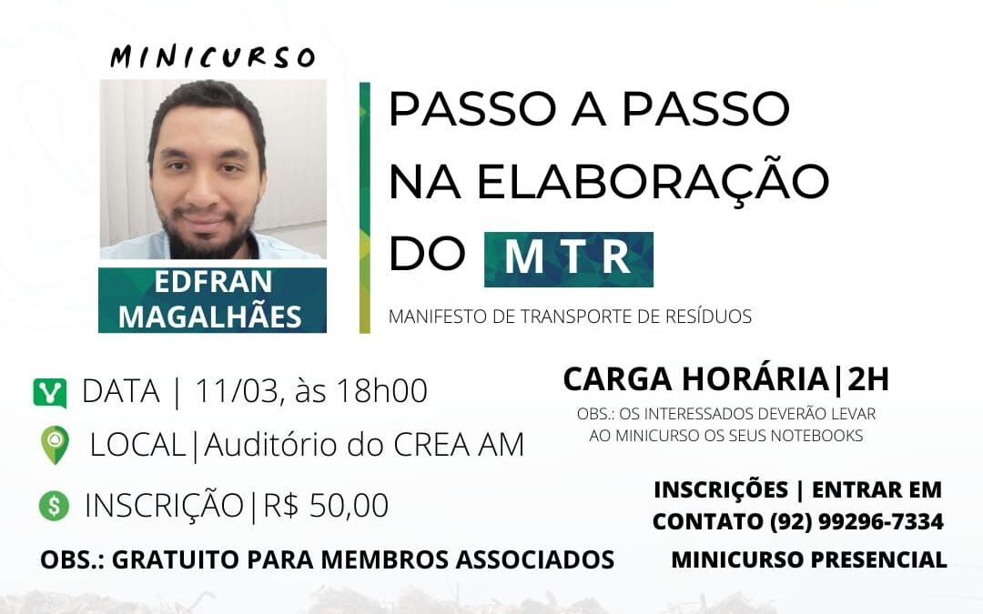 Curso elaboração do manifesto de transporte de resíduos (MTR)