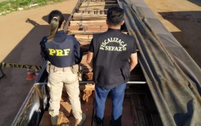 Sefaz-AM apreende carga ilegal de madeira no valor de R$ 500 mil durante fiscalização