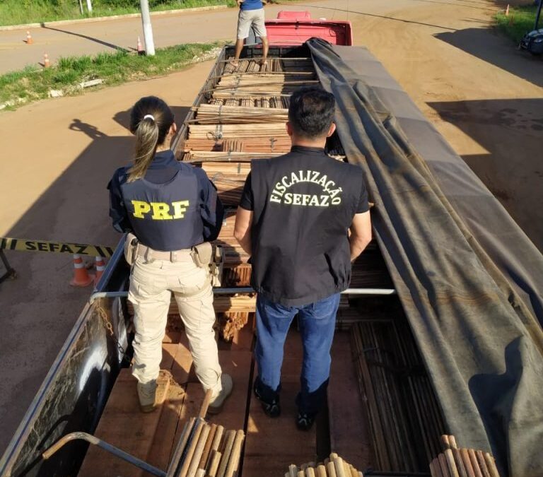 Sefaz-AM apreende carga ilegal de madeira no valor de R$ 500 mil durante fiscalização