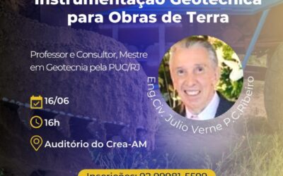 Crea-AM realizará uma palestra GRATUITA no auditório com o Eng.Civ. Julio Verne