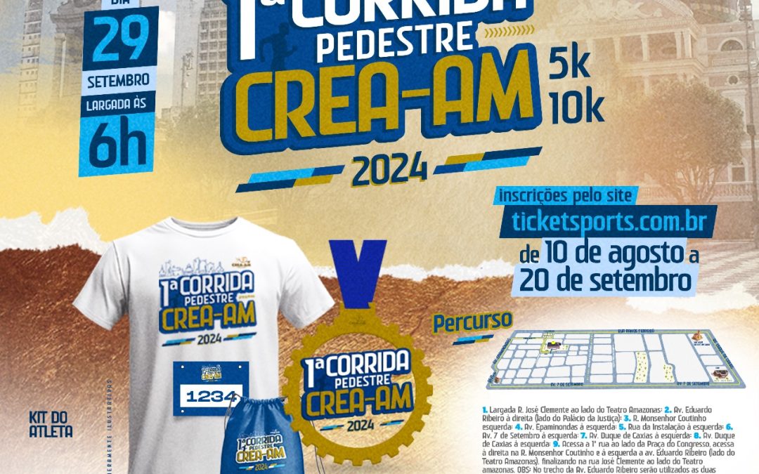 Crea-AM promove 1ª Corrida Pedestre no dia 15 de dezembro