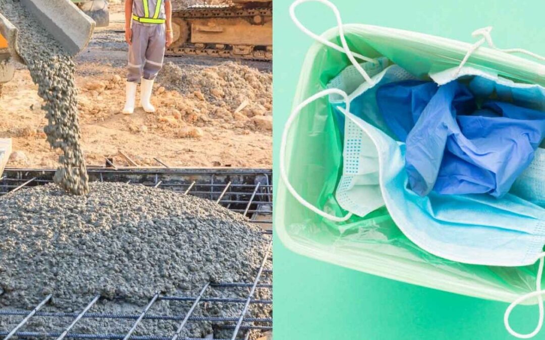 Pesquisadores utilizam máscaras descartáveis ​​para melhorar o concreto