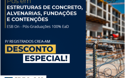 ESB ON oferece desconto na Pós-Graduação em estruturas de concreto, alvenarias, fundações e contenções