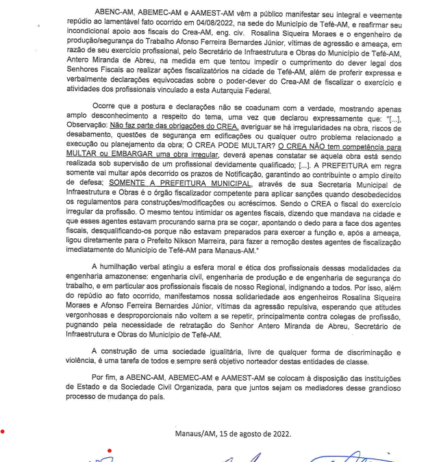 Nota de repúdio