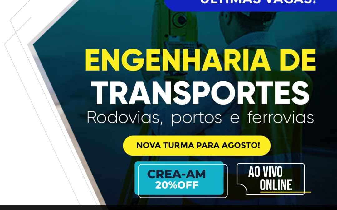 Instituto Navigare, em parceria com o Crea-AM, está com vagas abertas para a nova turma de Pós em Engenharia de Transporte
