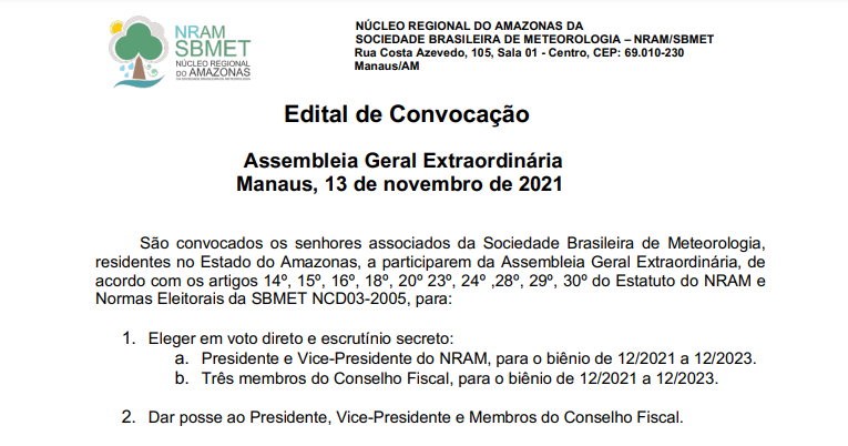 Nram/Sbmet divulga edital de convocação para assembleia extraordinária