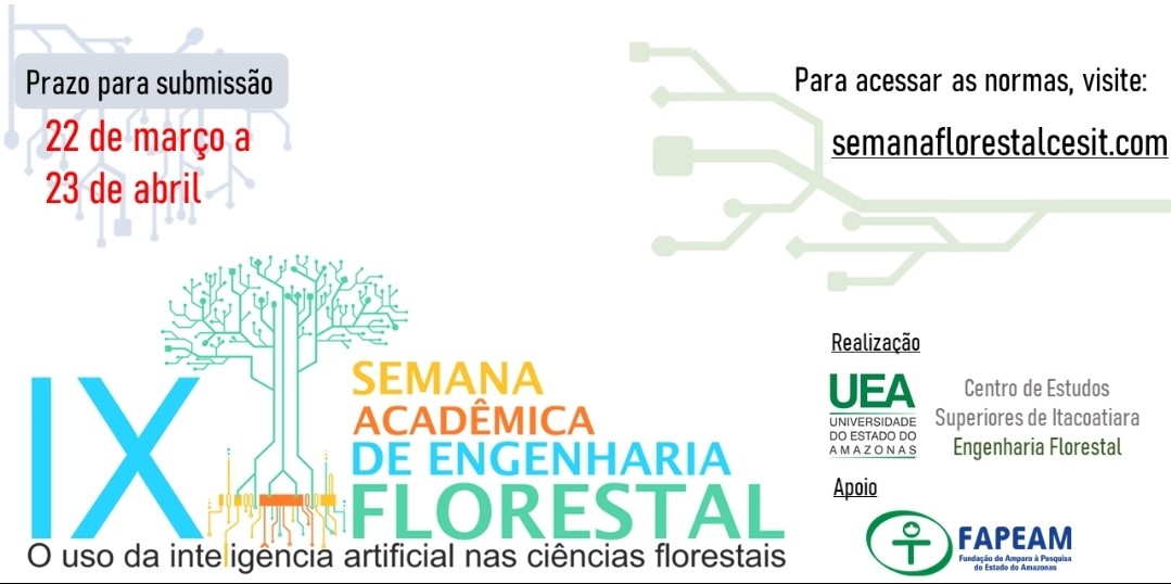 Semana de Engenharia Florestal começa a receber trabalhos dia 22 de março
