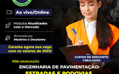 Parceria CREA-AM e Instituto Navigare concede desconto em Pós de Engenharia de Pavimentação